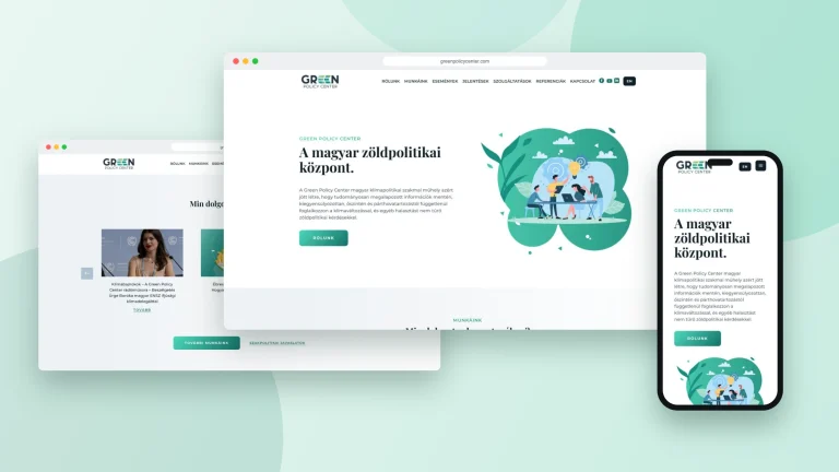Green Policy Center magyar weboldal asztali és mobil nézetben